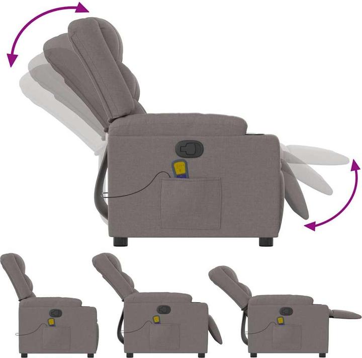 Actual product image VidaXL Massage chair taupe fabric