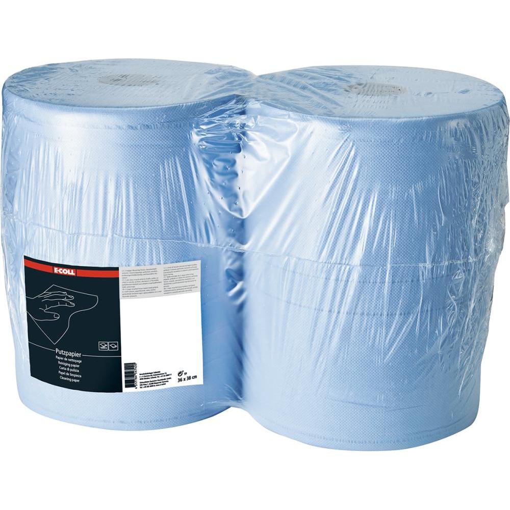 E-coll Putzpapier blau, 3-lagig, 1.000 Blatt 38x36cm, Haushaltspapier, Blau