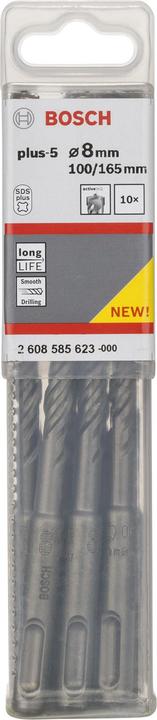 Produktbild Bosch Professional Zubehör Hammerbohrer SDS plus-5, 8 x 100 x 165 mm, 10er-Pack (8 mm)