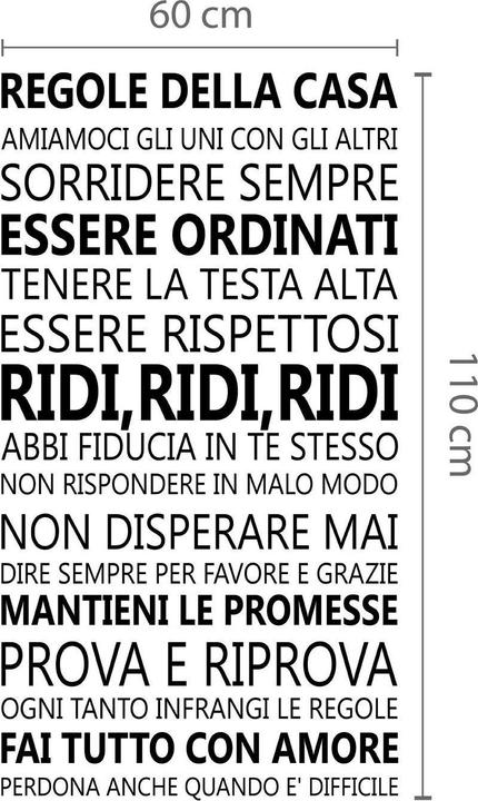 Walplus Italian Family Quotes (60 x 120 cm)