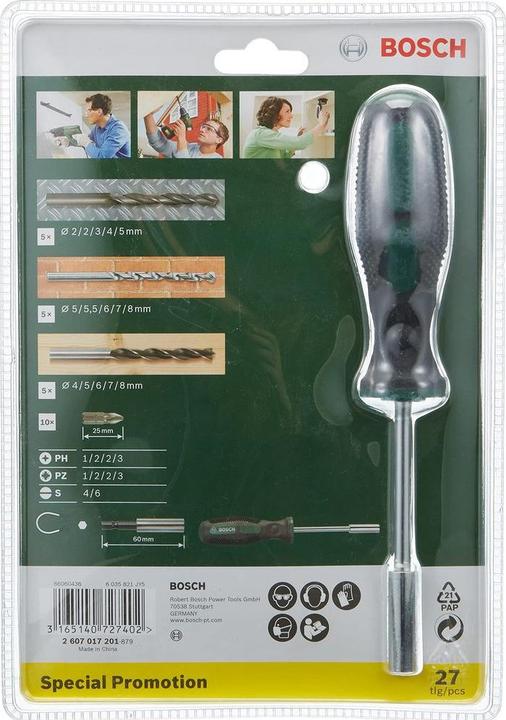 Produktbild Bosch Professional Zubehör Bohrer- und Schrauberbit-Set 27-teilig (Kreuz Pozidriv PZ)
