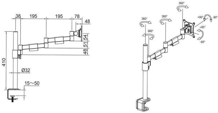 Actual product image Multibrackets Table mount Officeline Single (Table, 30", 8 kg)