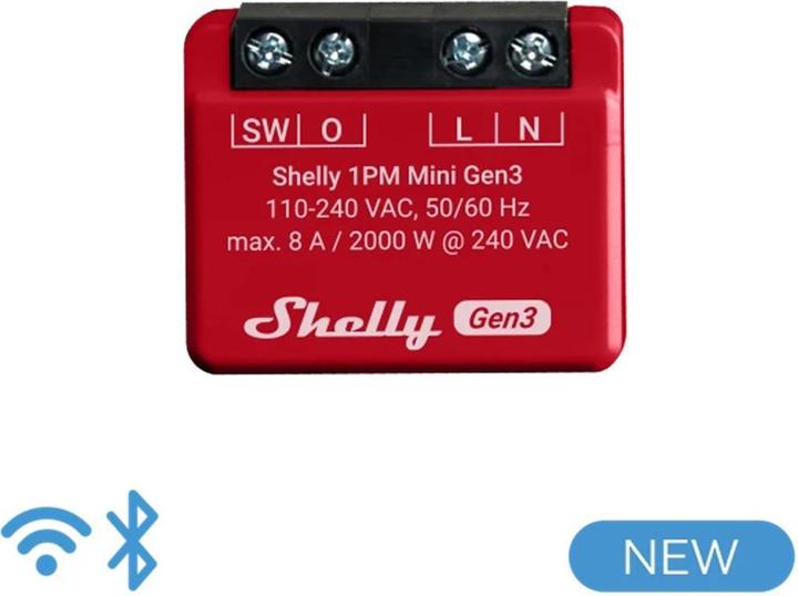 Produktbild Shelly 1PM Mini Gen3 (Schaltaktor)