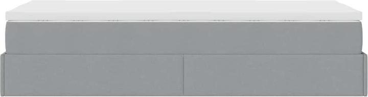 Actual product image vidaXL Ottoman bed with mattress light grey 90x200 cm fabric (90 x 200 cm)