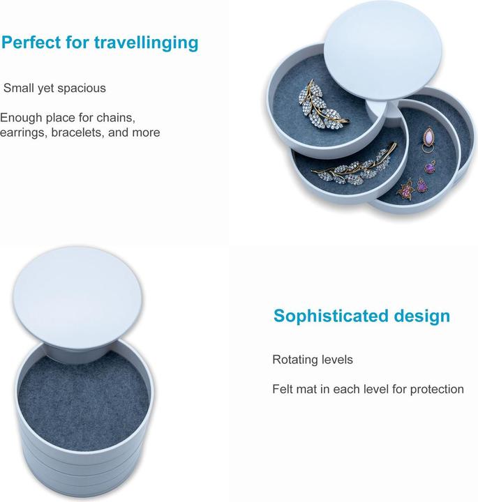 Produktbild Intirilife Schmuckkasten mit 4 rotierbaren Ebenen