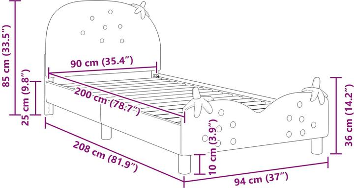 Image du produit vidaXL Modernes Bett (90 x 200 cm)
