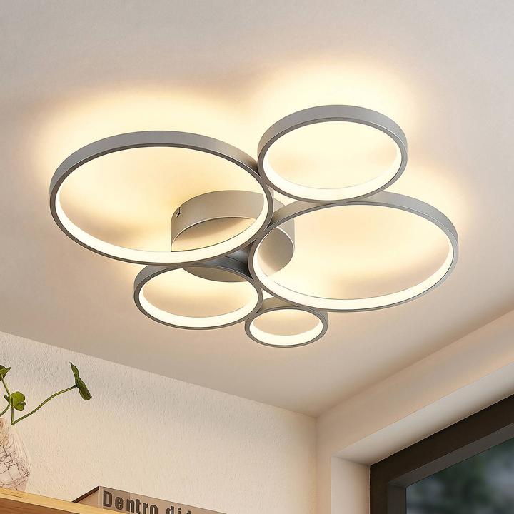 Produktbild Lindby Jorven LED-Deckenlampe, 5 Kreise, dimmbar (5800 lm)