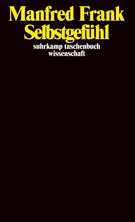 Produktbild Selbstgefühl (Deutsch, Manfred Frank, 2002)