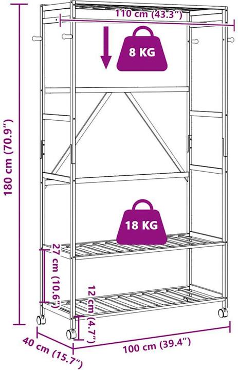 Produktbild vidaXL Kleiderständer