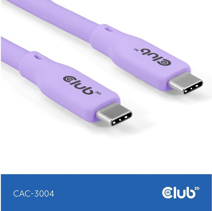 Actual product image Club 3D Club3D Lifestyle USB-C cable PD 240W,20Gbps 2m purple pc/st retail (2 m, USB 4.0, 240 W)