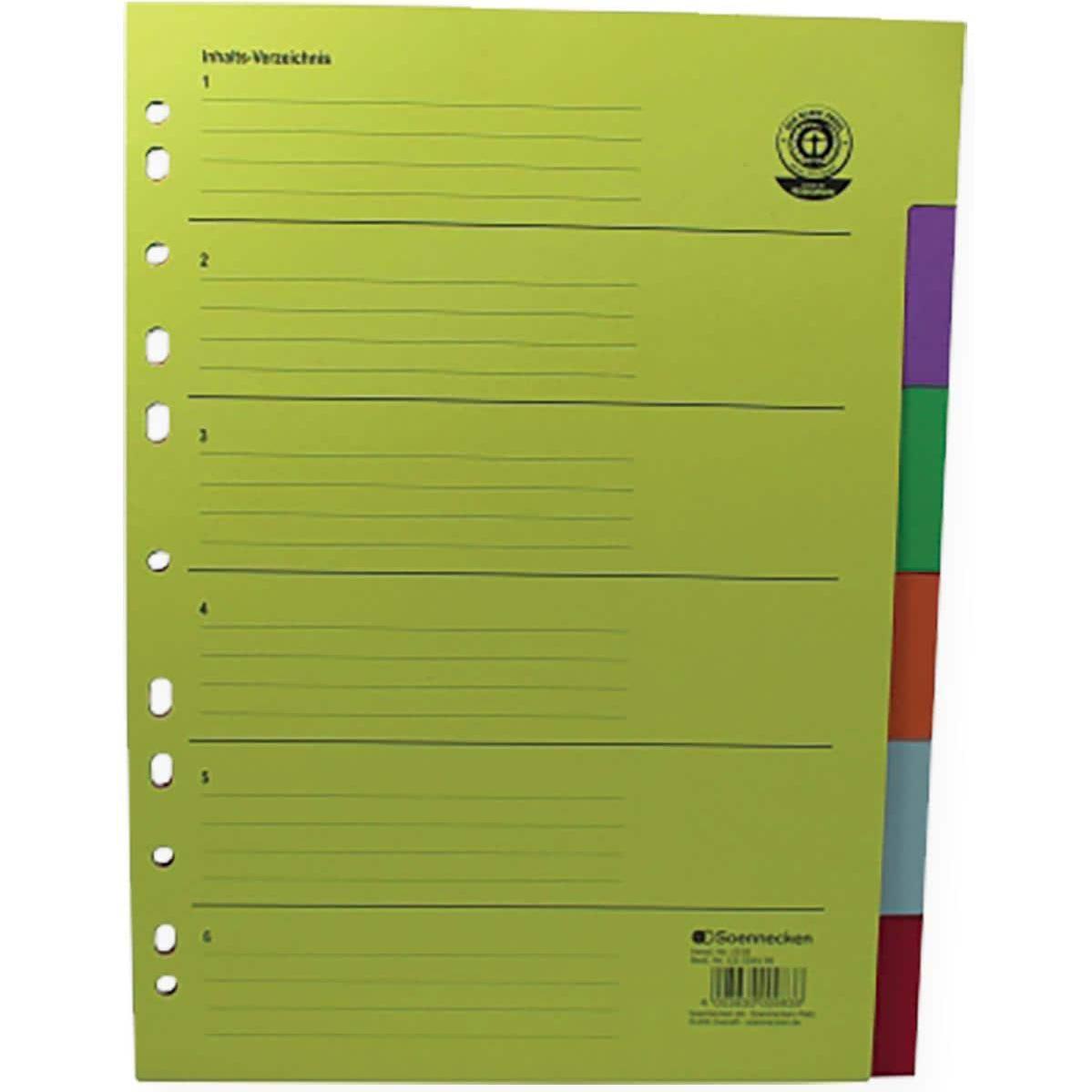 Soennecken, Ordner Zubehör, Ordnerregister Verwendung für Papierformat: DIN A4 Ausführung der Tabe: blanko