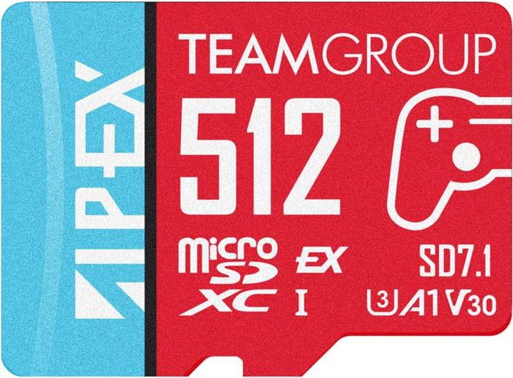 Actual product image Team Electronic 512GB Apex SD7.1 MicroSDXC Express Card, Nintendo Switch 2 Ready, 800MB/s (512 GB, microSDXC, UHS-I)