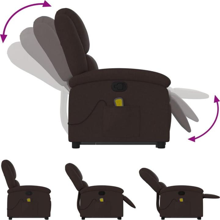 Actual product image vidaXL Massage chair with stand-up aid fabric