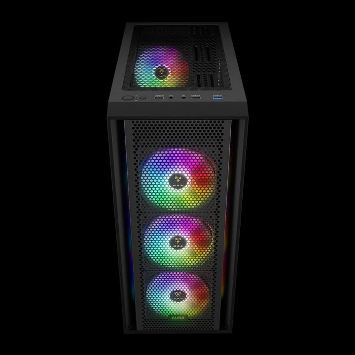 Actual product image Gamdias Aura GC2 Elite ARGB GAMING Miditower Black retail (ATX)