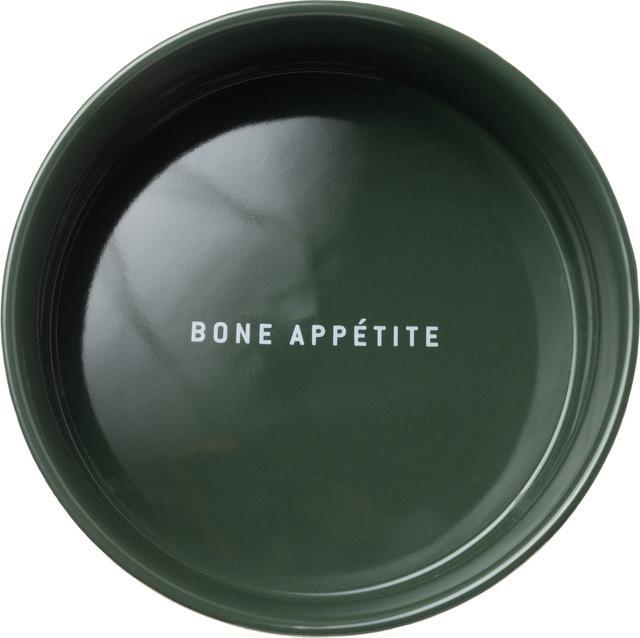 Actual product image Field + Wander Ceramic Dog Bowl With Bamboo Stand