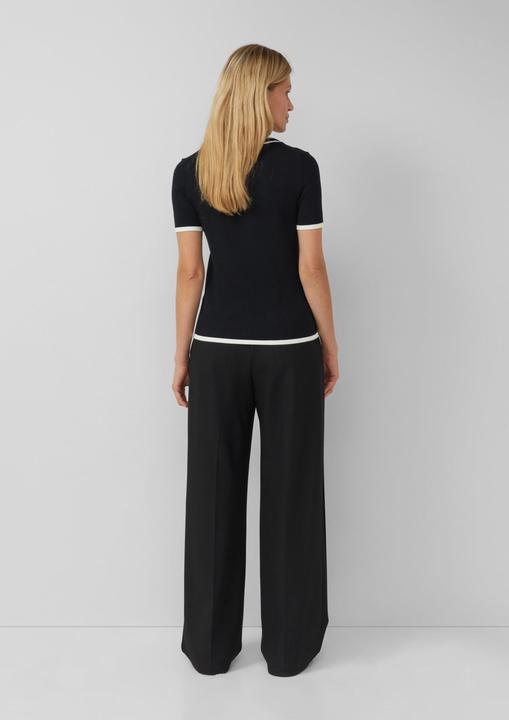 Produktbild s.Oliver Strickpullover Kurzärmeliger Strickpullover mit Kontrastdetails (36)