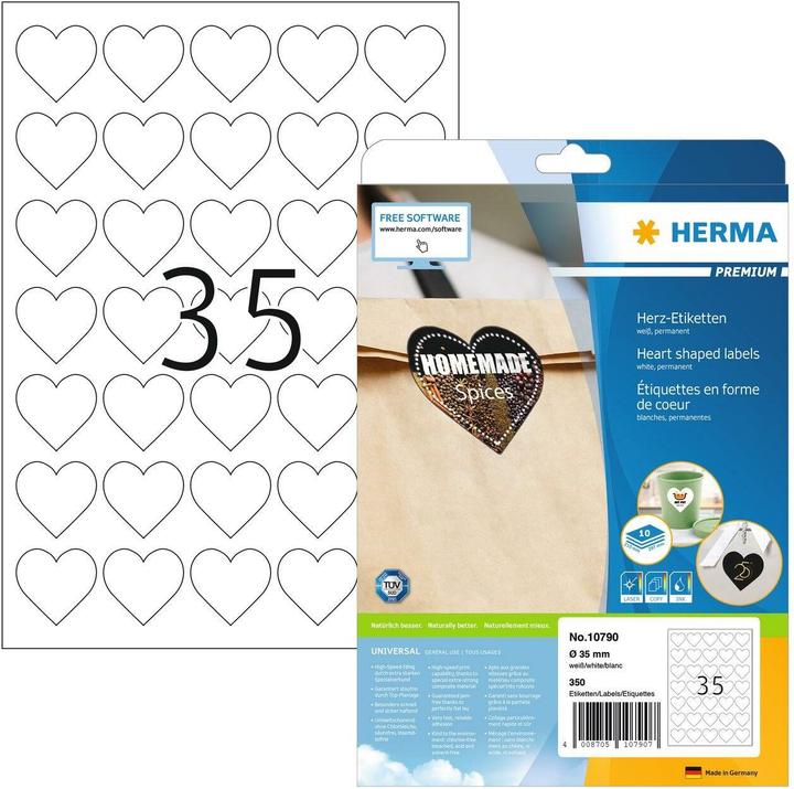 Produktbild HERMA Herz Etiketten A4