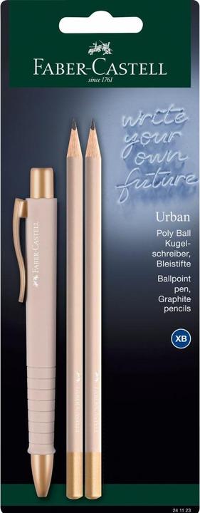 Faber-Castell Writing set 3pcs.PolyBall Urban pale rose (Pale Rose, 3 x)