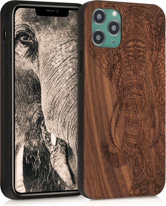 Image du produit Natura Punto Housse de protection pour iPhone 11 Pro, noyer, éléphant, marron foncé (Apple iPhone 11 Pro)