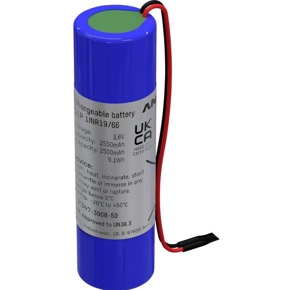 Ansmann Spezial-Akku 18650 Kabel Li-Ion 3.6 V 2550 mAh (1 Stk., 18650, 2550 mAh), Batterien + Akkus