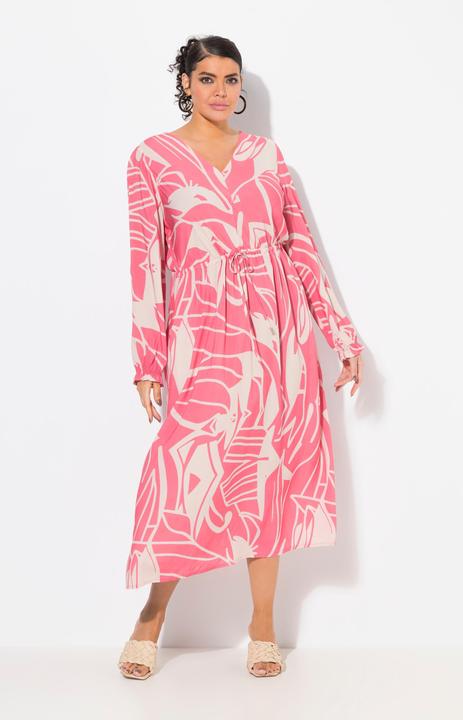 Actual product image Ulla Popken Abstract Print Long Sleeve Dress (62)