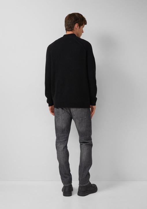 Produktbild s.Oliver Strickpullover Strickpullover aus reiner Wolle mit Troyer-Kragen (L)