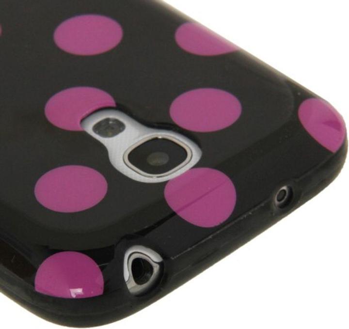 Produktbild König Design Schutzhülle Punkte TPU Case für Handy Samsung Galaxy S4 mini i9190 schwarz/violett (Samsung Galaxy S4 mini)