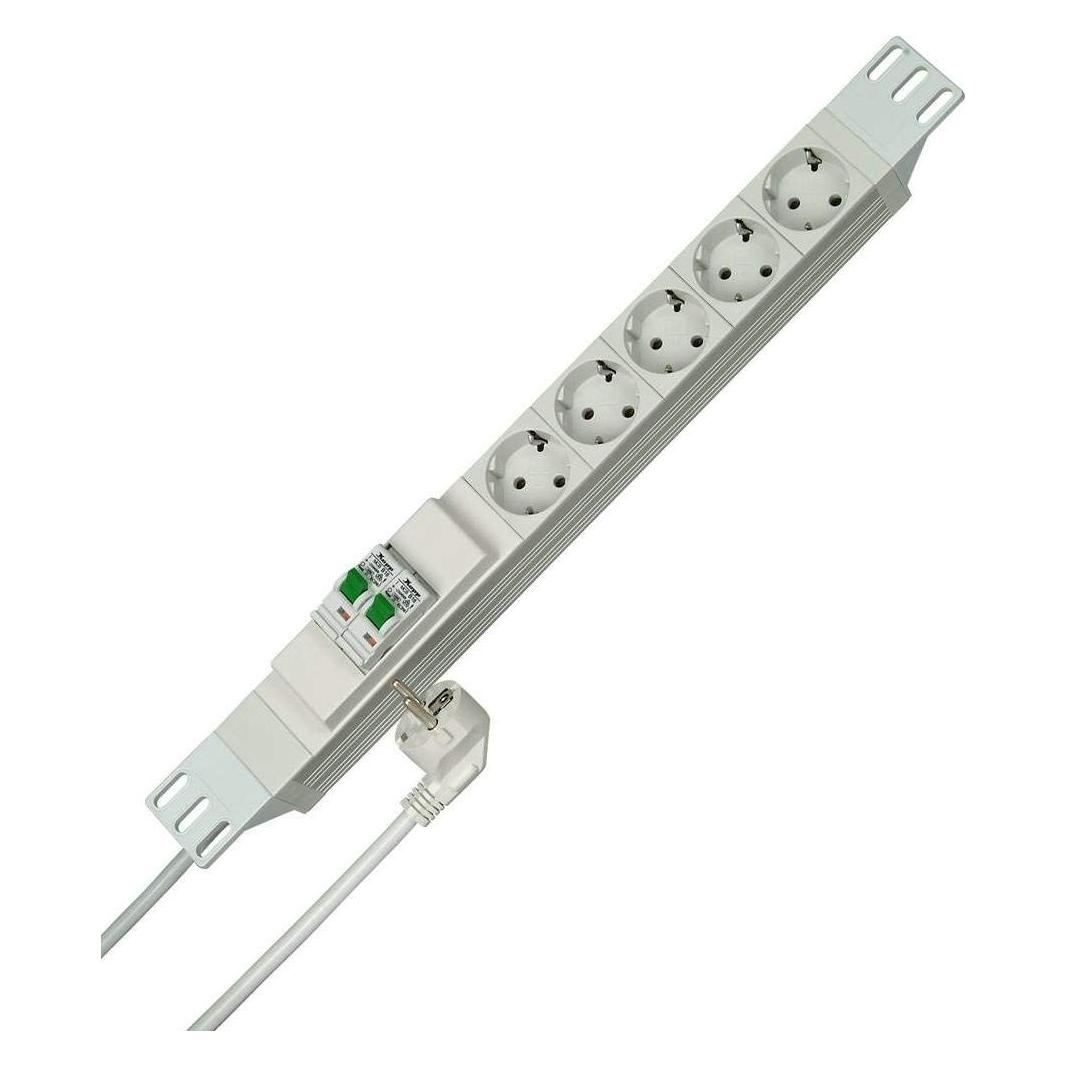 Kopp, Ciabatta Multipresa, Striscia Elettrica 48,30Cm (19") 5Gang Bianco Contatto Di Protezione 931504015 (5X, 2 M)