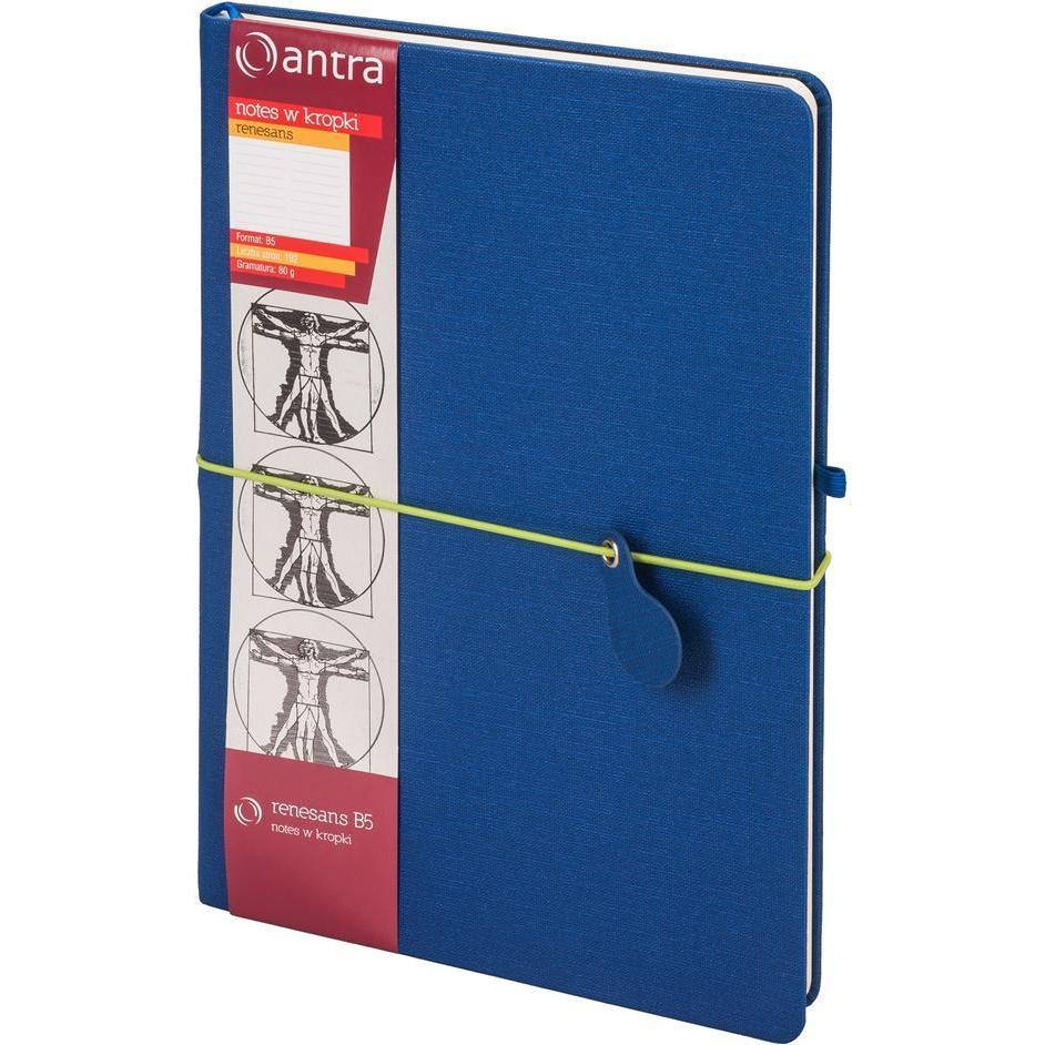 Antrax Blu Quaderni + Bloc Notes, Note B5 Puntini Navy Renaissance (B5, Punteggiato, Copertina Rigida)