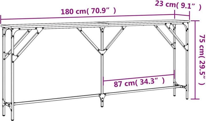 Actual product image vidaXL Konsolentisch (180 x 23 x 75 cm)