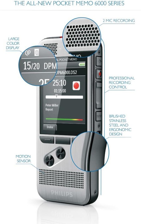 Actual product image Philips DPM6000 Pocket Memo
