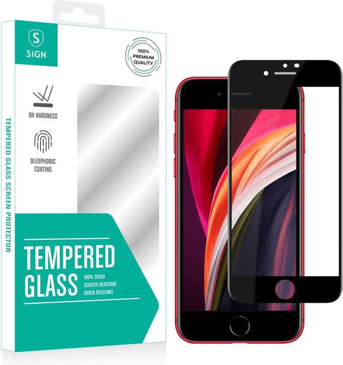 SIGN 3D Screen Protector Tempered Glass with Dust Mesh for iPhone SE 2020 (Apple iPhone SE (2nd Gen))
