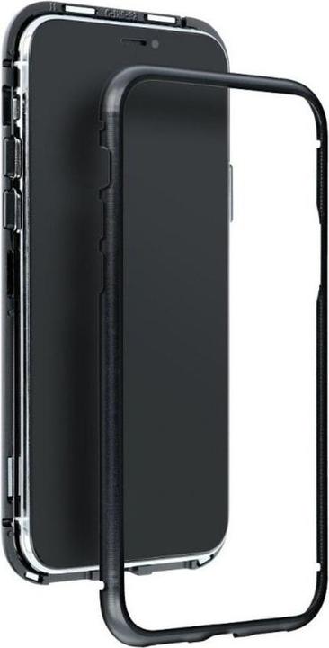 Produktbild König Design Metall Bumper Huawei P30 Lite Magnet Case Schutz Hülle Glas Cover Handy Schwarz (Huawei P30 Lite)