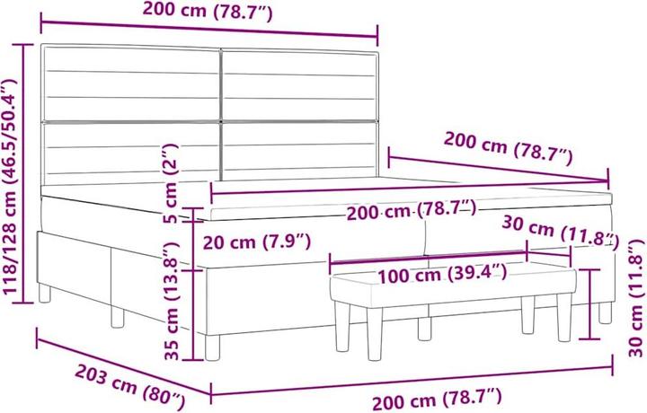 Image du produit vidaXL Boxspringbett (200 x 200 cm)