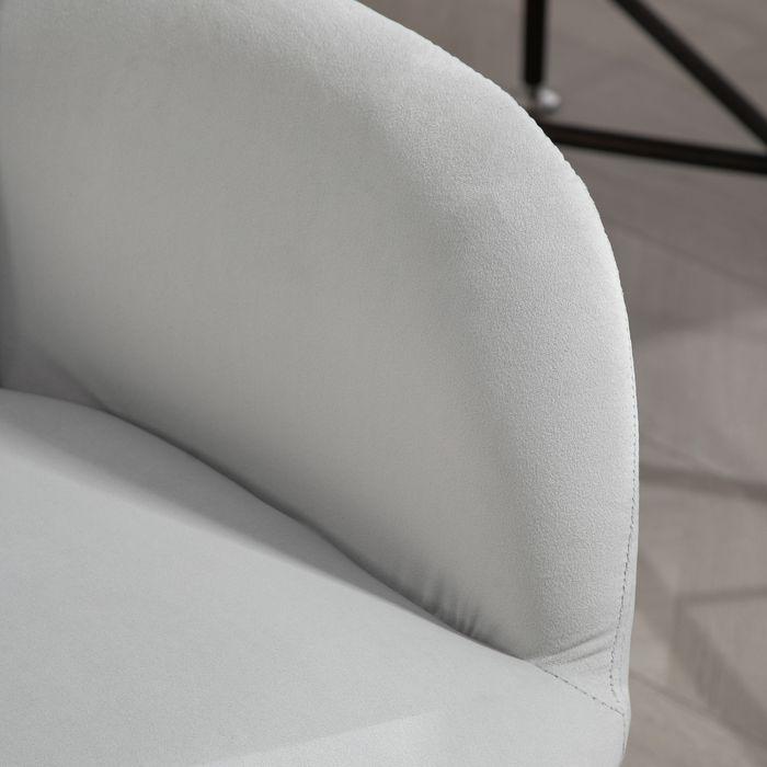 Immagine prodotto Swisshandel24 Sedia da ufficio, look velluto, con braccioli, grigio chiaro