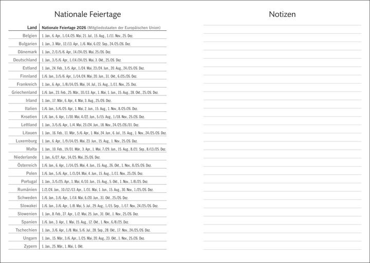 Immagine prodotto Kalenderbuch A6 gelb 2026 (A6, 1 settimana / 2 pagine)