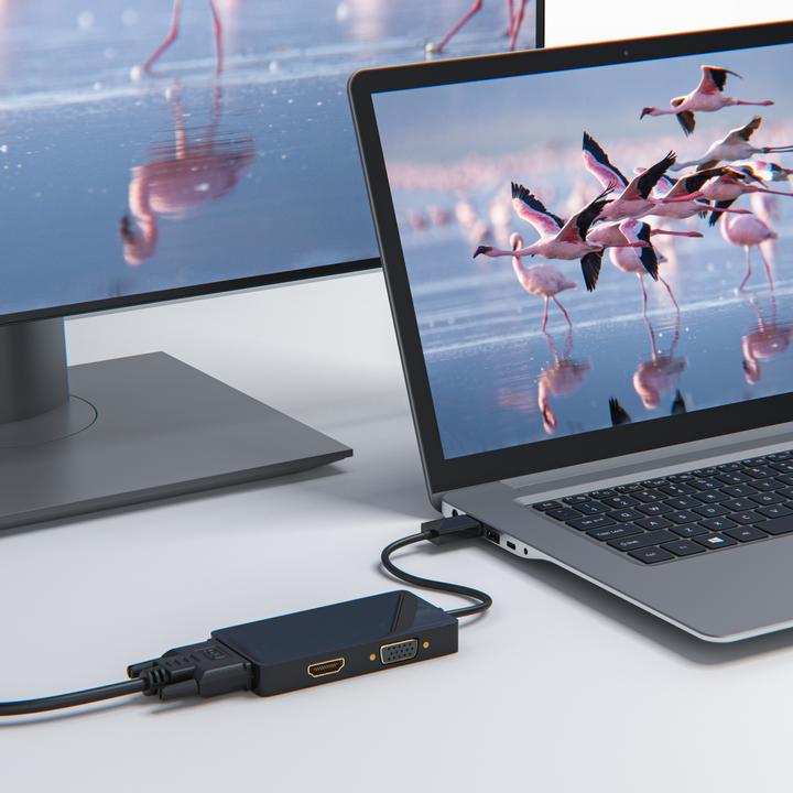 Image du produit CSL Adaptateur DisplayPort vers HDMI + DVI + VGA (DVI, HDMI, VGA, 10 cm)