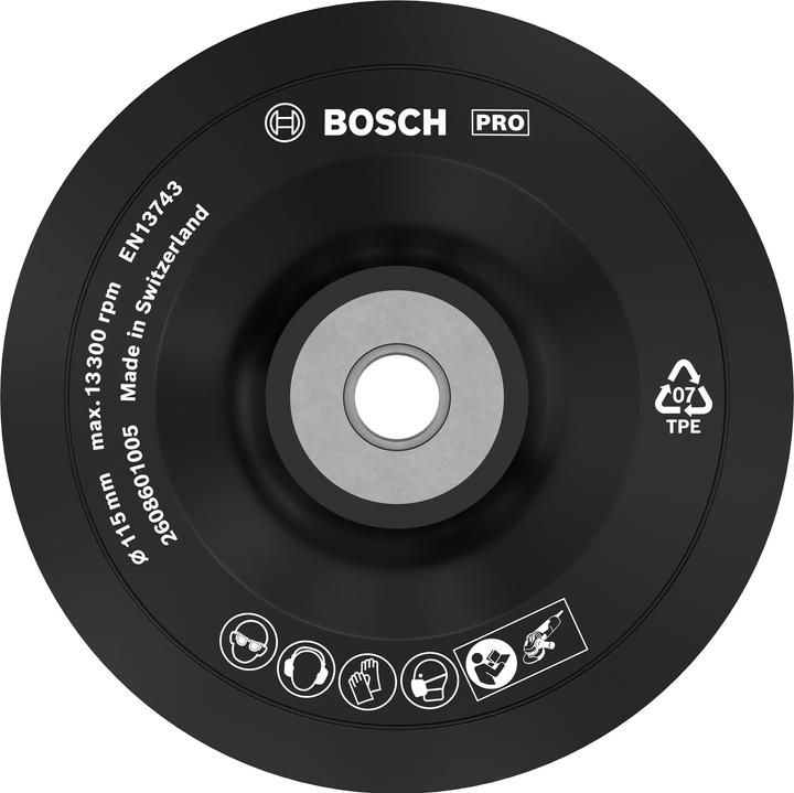 Actual product image Bosch Professional Zubehör PRO Backing Pad soft, 115 mm, M14, soft (P60)