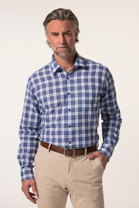 Produktbild Boston Park Leinenmix-Karohemd, Langarm, Kentkragen, Comfort Fit (8XL)