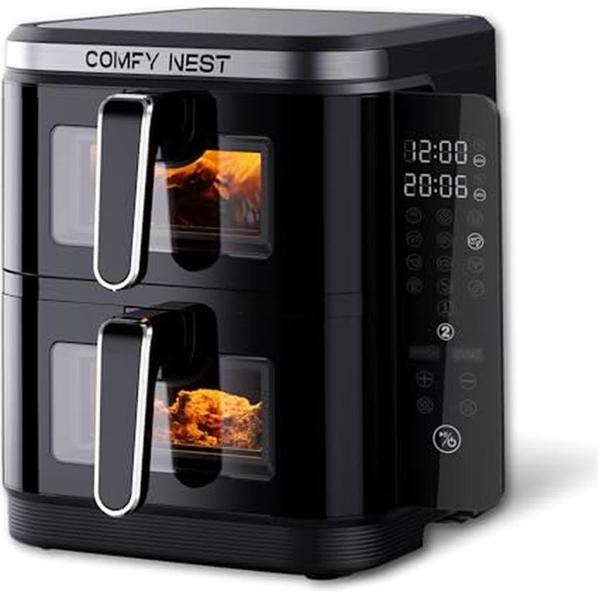 Comfy Nest Friteuse à air double panier avec programmes cuisson et