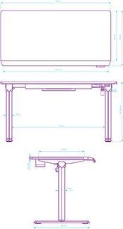 Actual product image Ultradesk Gaming-Tisch QUEST, 140x70cm, 72-120cm, grau-schwarz
