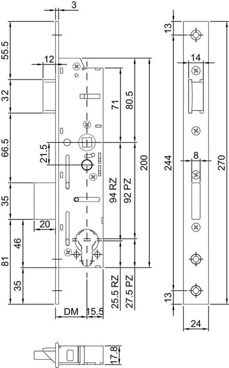 Actual product image MSL Tubular frame security mortise lock DELTA 19421 (Mortise lock)