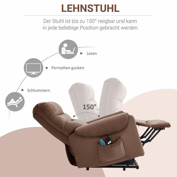 Produktbild Swisshandel24 Aufstehsessel elektrisch Massagefunktion, Fernbedienung, Heizung, Liegefunktion, Polyester-Gewebe, M