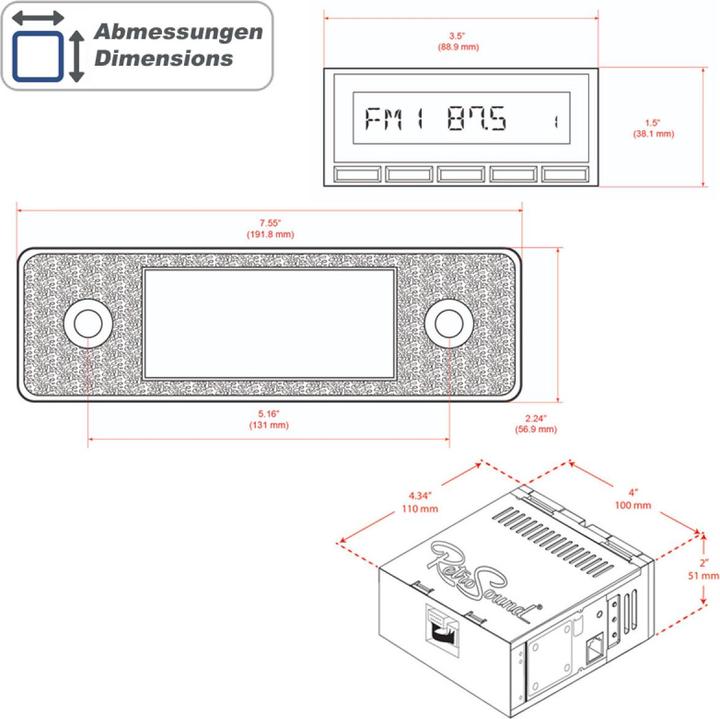 Produktbild Retrosound Design "Black", "Motor-6" Set mit DAB+, Bluetooth, A2DP, USB