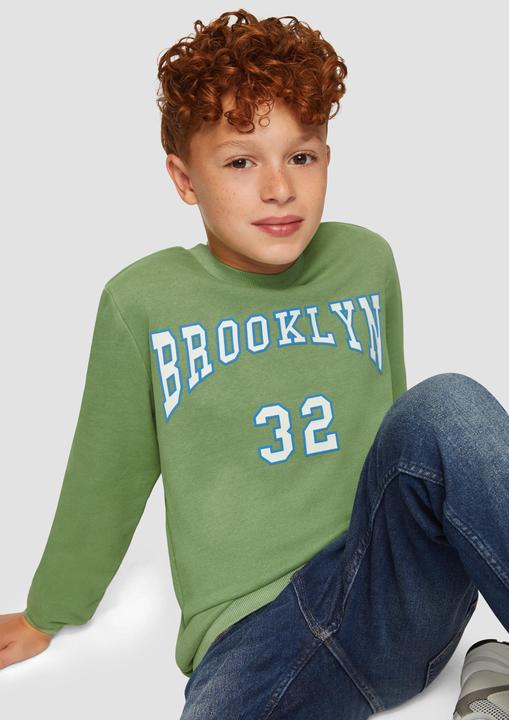 Produktbild s.Oliver Sweatshirt Sweatshirt mit Garment Dye und Schriftprint (S)