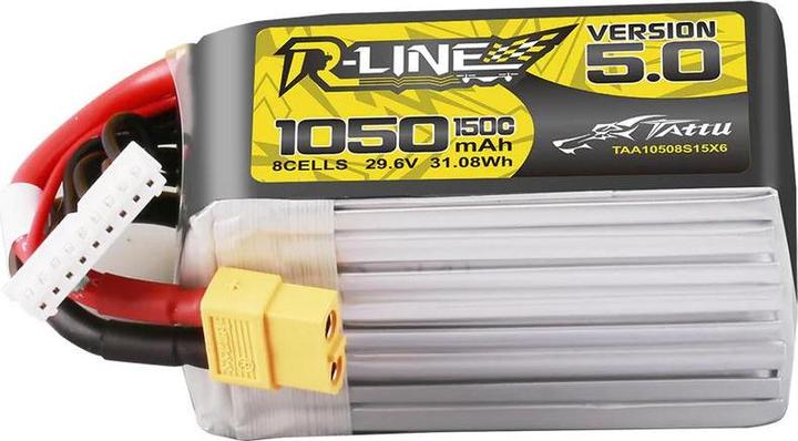 Image du produit Dronefactory Tattu R-Line Version 5.0 1050mAh 29.6V 8S 150C Lipo Battery Pack with XT60 Plug (29.60 V, 1050 mAh)