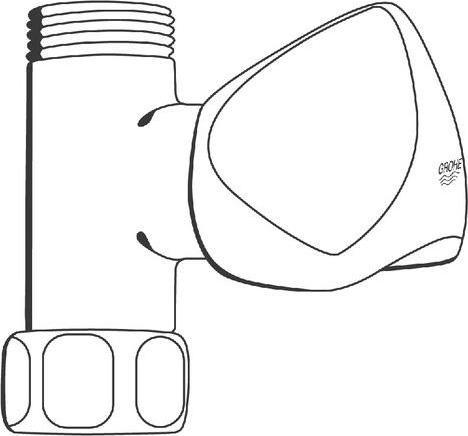Productafbeelding Grohe Afsluiter ATLANTA 1/2inch, voor thermostatische mengkranen chroom