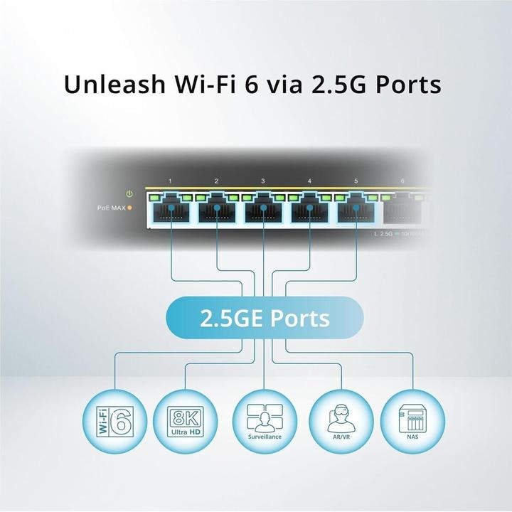 Produktbild D-Link 8 ports 2.5G/MultiGig PoE Unmanaged Switch Metal (8 Ports)