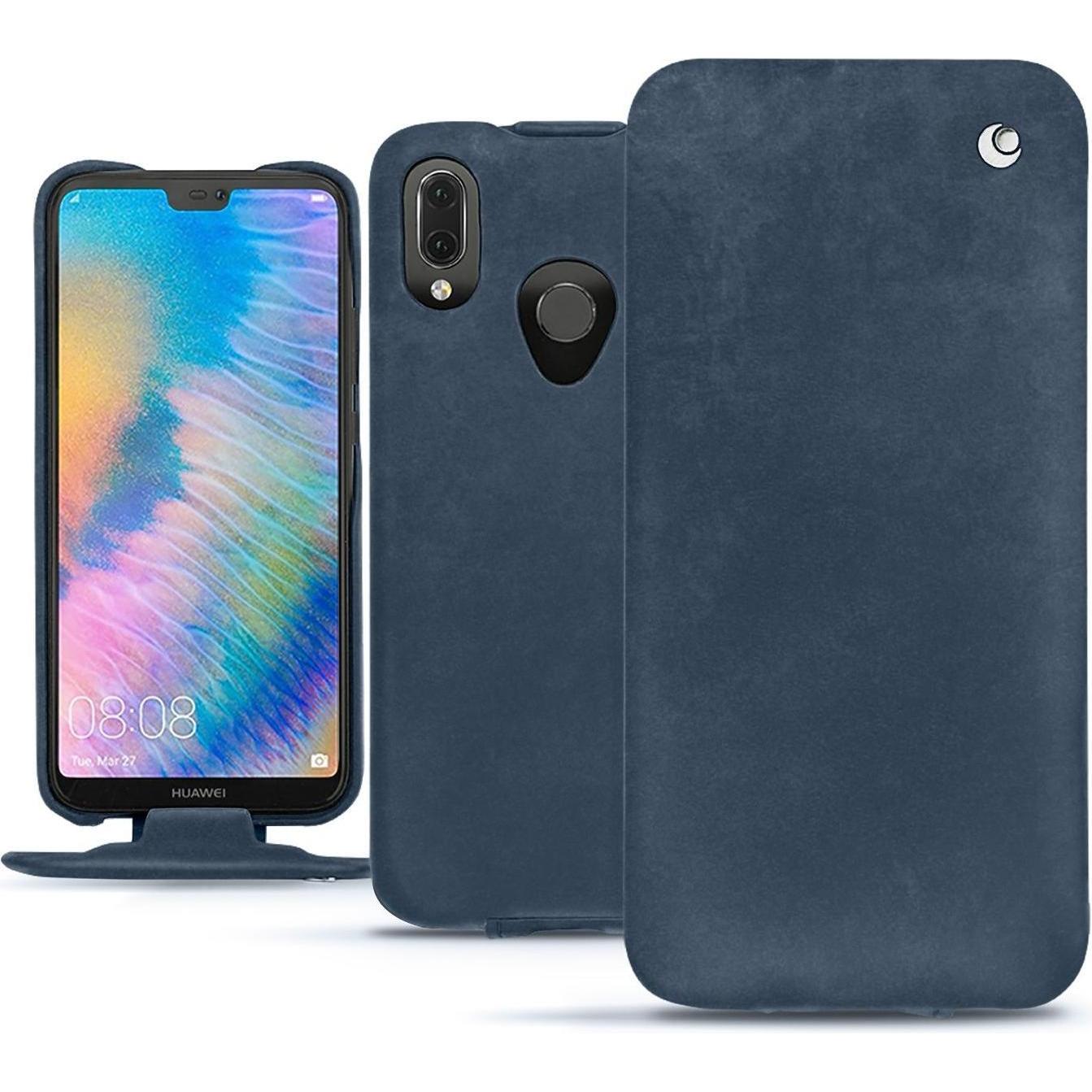 Noreve Lederschutzhülle vertikal (Huawei P20 Lite), Smartphone Hülle, Blau