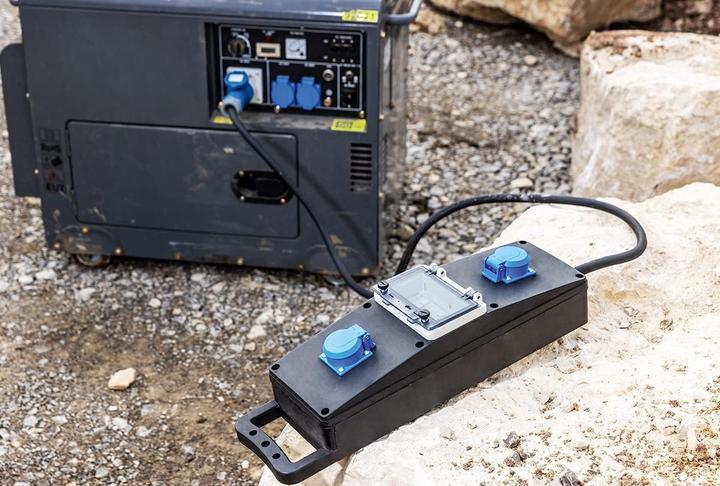 Actual product image As - Schwabe Solid rubber socket strip (2x, CEE 7/3, 2 m)